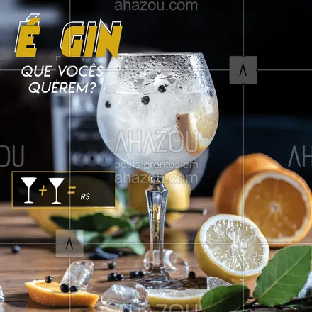 posts, legendas e frases de bares para whatsapp, instagram e facebook: Na compra de um Gin o segundo é por nossa conta!
#drink #gin #bebida #bar #ahazoudouble