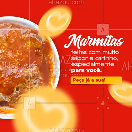 posts, legendas e frases de marmitas para whatsapp, instagram e facebook: Preparamos tudo com muito tempero e carinho. Peça já e apaixone-se pelas nossas marmitas. 😋🥘 #ahazoutaste #comidacaseira #comidadeverdade #marmitas #marmitex 