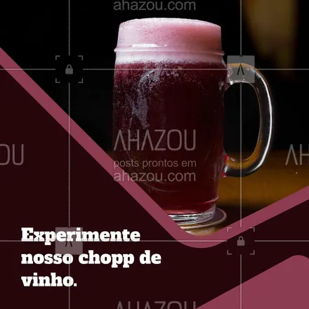 posts, legendas e frases de bares para whatsapp, instagram e facebook: Alguém aí pediu chopp de vinho? Aqui tem e está esperando por você. 😋🍷 #choppdevinho #chopp #vinho #ahazoutaste #bar #drinks #pub 