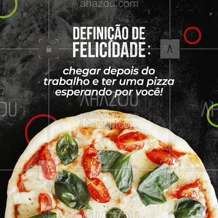 posts, legendas e frases de pizzaria para whatsapp, instagram e facebook: É só chamar o delivery e ser feliz! 🍕💖 #ahazoutaste #pizza #pizzaria #pizzalife #pizzalovers