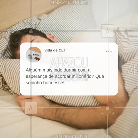 posts, legendas e frases de saúde mental para whatsapp, instagram e facebook: Se todo dia antes de dormir você pensa: “quem sabe amanhã eu acordo milionário”, bem-vindo ao time! 🙌 Sonhar não custa nada, né? 😴💸 #burnout #meme #milionario #AhazouSaude #saudemental #humor #viverbem 