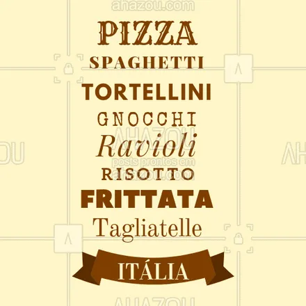 posts, legendas e frases de cozinha italiana para whatsapp, instagram e facebook: Quem aí também é louco por comida italiana? #comidaitaliana #ahazou #itália
