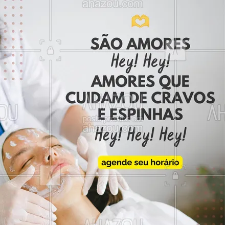 posts, legendas e frases de estética facial para whatsapp, instagram e facebook: São amores que cuidam da pele! É disso que precisamos 😘 #AhazouBeauty #saúde  #beleza #estéticafacial #cravo # espinha