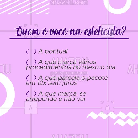 posts, legendas e frases de estética corporal para whatsapp, instagram e facebook:  Mas tem que falar a verdade, hein?! ???
#enquete #estetica #AhazouBeauty  #esteticaavancada #esteticista #beleza #esteticacorporal