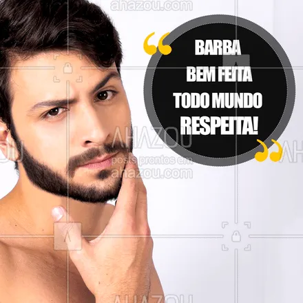 posts, legendas e frases de barbearia para whatsapp, instagram e facebook: Agende seu horário para garantir aquela barba de respeito ? #barba #barber #ahazou #barbearia #barbeiro