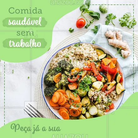 posts, legendas e frases de marmitas, saudável & vegetariano para whatsapp, instagram e facebook: Comida feita com amor e ingredientes 100% naturais, sem processos industriais para você ficar saudável e feliz ?? #ahazoutaste #gastronomia #comidasaudável #delivery