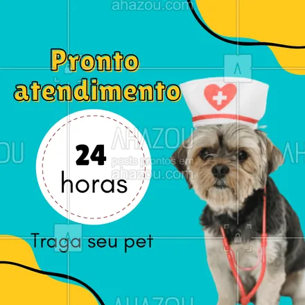 posts, legendas e frases de veterinário para whatsapp, instagram e facebook: Nossos veterinários estão disponíveis 24 horas para atender seu pet! ???#veterinaria #clinicaveterinaria  #AhazouPet#atendimento24horas #pets