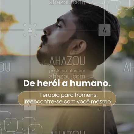 posts, legendas e frases de saúde mental para whatsapp, instagram e facebook: Você não precisa ser herói o tempo todo. A terapia é um lugar para ser simplesmente humano e encontrar força em ser você. 💪🧠 Que tal começar essa jornada?
#MasculinidadeSaudável #BemEstar #AhazouSaude #headspace #saudemental #viverbem #qualidadedevida #terapiaparahomem