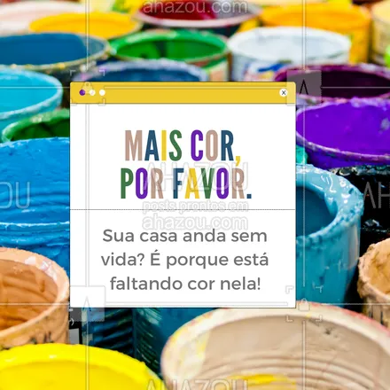 posts, legendas e frases de pintor para whatsapp, instagram e facebook:  Nos deixe te ajudar a harmonizar seu ambiente e proporcionar saúde e bem-estar. ????
 #AhazouServiços  #cores #casa #pintor #maisvida #dicas #ambiente 