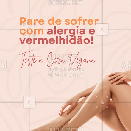 posts, legendas e frases de para whatsapp, instagram e facebook: Se a sua pele fica irritada, vermelha ou cheia de bolinhas depois da depilação, talvez o problema seja a cera tradicional! 😱
Nossa cera vegana contém ingredientes calmantes como aloe vera e óleo de coco, reduzindo o desconforto e deixando sua pele macia e hidratada.
💆♀️ Uma experiência de depilação natural, suave e eficiente!
📅 Agende seu horário e sinta a diferença!
#depilação #ceravegana #peleperfeita #naturalbeauty #autocuidado #depilaçãosemsofrer #hipoalergenico #ceranatural #vegano