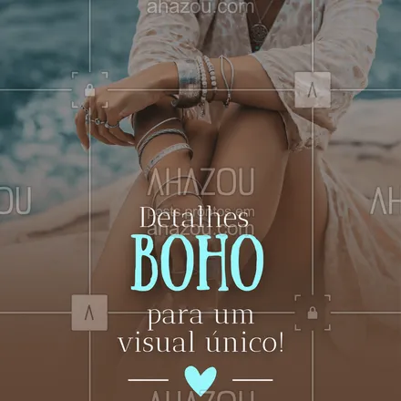 posts, legendas e frases de  para whatsapp, instagram e facebook: Pulseiras, colares, brincos e anéis: nossos acessórios boho são feitos para quem ama um visual cheio de personalidade e charme. Escolha os seus e arrase! 😍
#AcessóriosBoho #EstiloÚnico #ModaBoho #CompreJá