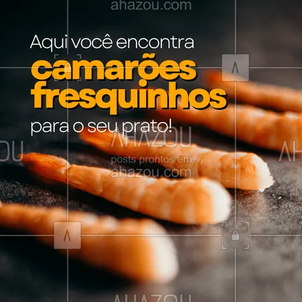posts, legendas e frases de peixes & frutos do mar para whatsapp, instagram e facebook: Você sabia que aqui temos camarões fresquinhos para você? 🦐 #camarão #frutosdomar #ahazoutaste #pescados #foodlovers