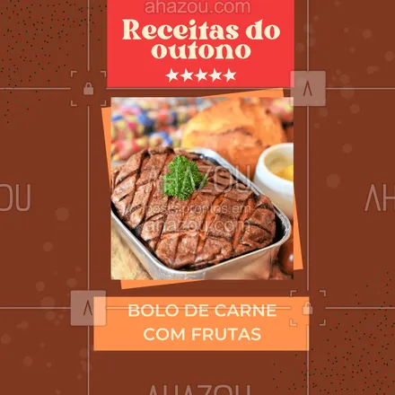 posts, legendas e frases de nutrição para whatsapp, instagram e facebook: Anota aí o que você vai precisar para fazer essa receitinha 👇🏻
🥩 400g de acém moído
🥩 1 colher (sopa) de mostarda
🥩 1 colher (sopa) de molho de soja
🥩 1 xícara (chá) de aveia em flocos
🥩 5 colheres (sopa) de talos de salsa picada
🥩 5 colheres (sopa) de cebola picada
🥩 2 ovos
🥩 1 colher (chá de sal)
Para o recheio:
🥩 2 colheres (sopa) de óleo
🥩 2 dentes de alho picado
🥩 1 e 1/2 xícara (chá) de toucinho picado
🥩 1 xícara (chá) de maçã com casca picada
🥩 1 xícara (chá) de pera com casca picada
🥩 1 xícara (chá) de pêssego com casca picado
🥩 1 colher (chá) de sal
🥩 1 colher (sopa) de margarina

Como fazer?
1) Misture todos os ingredientes até formar uma massa homogênea, abra a massa sobre um filme plástico e reserve.
2) Para o recheio, aqueça o óleo, doure o algo e o toucinho, recheie a carne com o toucinho e as frutas e tempere com sal.
3) Enrole, pincele a margarina, cubra com papel-alumínio e leve para assar por 30 minutos.
4) Retire o papel e deixe no forno por mais 15 minutos ou até dourar, servindo em seguida!
#receitas #AhazouSaude #alimentacaosaudavel  #bemestar  #nutricao  #saude  #viverbem 