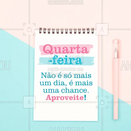 posts, legendas e frases de para whatsapp, instagram e facebook: Se a semana está difícil, lembre-se: um novo dia é uma nova possibilidade. Vai dar certo! 🙌
#quartafeiramotivacional #novodia #fé #recomeco #boasvibracoes #forcainterior #vidaativa