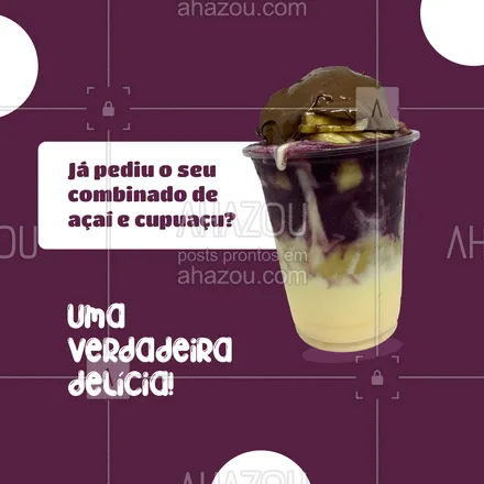 posts, legendas e frases de gelados & açaiteria para whatsapp, instagram e facebook: Os dois são como arroz e feijão, uma combinação pra lá de perfeita! Cupuaçu e açaí são tão gostosos juntos, que não precisam nem de adicionais! O que você está esperando para pedir o seu agora mesmo? Peça pelo delivery e receba direto na sua casa.


#ahazoutaste #sorveteria  #sorvete  #icecream  #gelados  #cupuaçú  #açaíteria  #açaí 