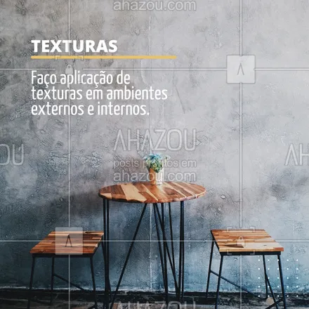 posts, legendas e frases de pintor para whatsapp, instagram e facebook: As texturas conferem um visual incrível para qualquer casa!
Seja qual for a técnica escolhida por você eu sei que vai ficar incrível.
Solicite um orçamento.
#AhazouServiços #textura #pintor #aplicação #painter #orçamento #pintura #serviços #serviçosparacasa