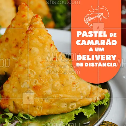 posts, legendas e frases de pastelaria  para whatsapp, instagram e facebook: Pastel de camarão é tudo de bom. Peça no delivery que entregamos rapidinho. Quem vai querer? ?
#delivery #pastel #sabores #ahazoutaste 
