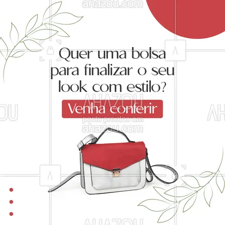 posts, legendas e frases de acessórios para whatsapp, instagram e facebook: Encontre a bolsa perfeita para você aqui! Venha conferir nossa coleção! #AhazouFashion  #tendencia #estilo #bolsas #coleção