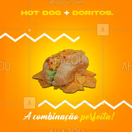 posts, legendas e frases de hot dog  para whatsapp, instagram e facebook: Vem montar seu cachorro quente com doritos e diversos outros acompanhamentos imperdíveis: (inserir endereço?contato) #ahazoutaste #hotdog #doritos #hotdoglovers  #cachorroquente  #food #dogao