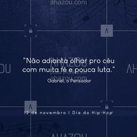 posts, legendas e frases de música & instrumentos para whatsapp, instagram e facebook: Vamos comemorar o dia do hip hop refletindo sobre essa música do Gabriel, o Pensador. Não basta ter fé, é preciso de muita luta também! 👊
#hiphop #AhazouEdu #aprendamúsica  #professordemusica  #música  #instrumentos  #aulademusica 