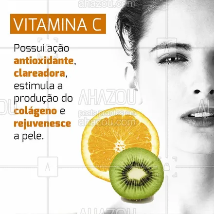 posts, legendas e frases de estética facial para whatsapp, instagram e facebook: Use e abuse dos benefícios dessa vitamina! ? #vitaminac #ahazou #cuidadoscomapele