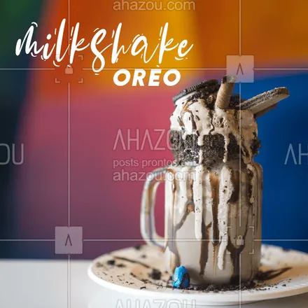 posts, legendas e frases de gelados & açaiteria para whatsapp, instagram e facebook: Se milkshake já é bom imagina com OREO. 
#oreo #milkshake #shake #ahazoushake