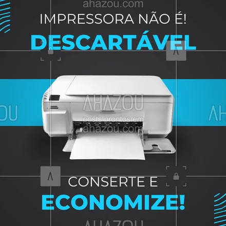 posts, legendas e frases de  para whatsapp, instagram e facebook: Antes de pensar em comprar uma impressora nova, que tal consertar a sua? Com nosso serviço de assistência técnica, você economiza e ainda ajuda o meio ambiente! 🌱💻
#ConsertoDeImpressora #AssistênciaTécnica #Sustentabilidade #Economia
