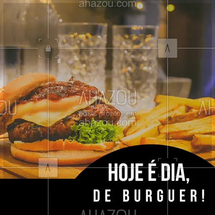 posts, legendas e frases de hamburguer para whatsapp, instagram e facebook: Que tal um delicioso hamburguer hoje? #ahazou #hamburguer #burguer