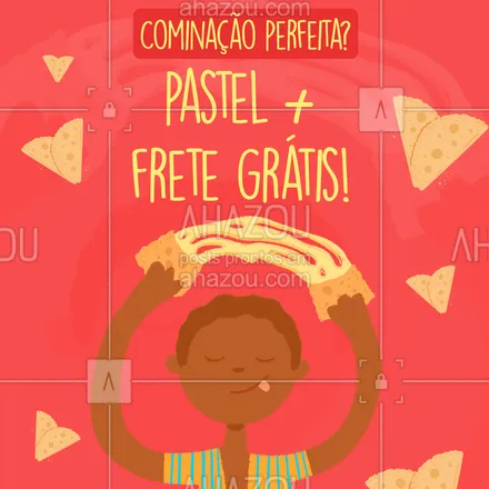 posts, legendas e frases de pastelaria  para whatsapp, instagram e facebook: Uma combinação dessas, só na nossa pastelaria! Faça seu pedido: ? (preencher) #ahazoutaste #foodlovers #amopastel #pastel #pastelaria #pastelrecheado #fretegrátis #combinação #delivery 