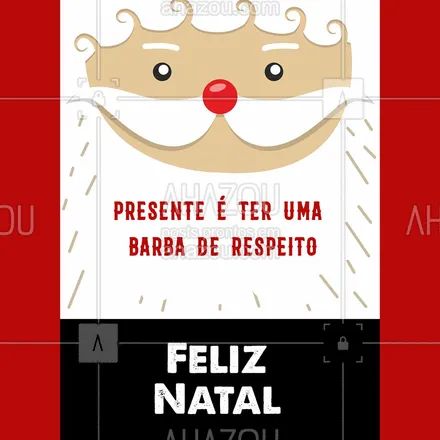 posts, legendas e frases de barbearia para whatsapp, instagram e facebook: Um natal de respeito precisa de uma barba de respeito. Feliz natal! ? #AhazouBeauty #natal #feliznatal #barba 