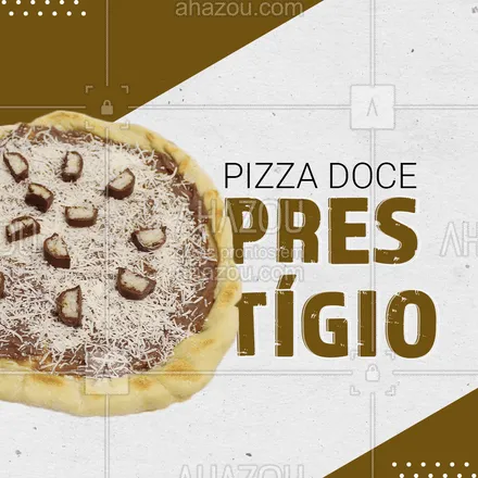 posts, legendas e frases de pizzaria para whatsapp, instagram e facebook: Que tal deixar sua noite ainda mais gostosa com uma pizza de prestígio? Peça já a sua!! ?? #pizza #pizzadoce #ahazoutaste #pizzadeprestígio #pizzalovers #doce