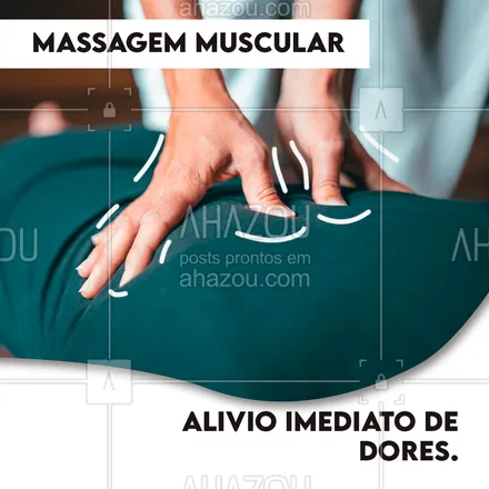 posts, legendas e frases de massoterapia para whatsapp, instagram e facebook: Não conviva com a dor! Agende sua massagem muscular e alivie a tensão nos músculos! #AhazouSaude #massagemmuscular #massagem #relax #massoterapeuta #massoterapia
