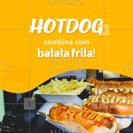 posts, legendas e frases de hot dog  para whatsapp, instagram e facebook: Peça já o nosso combo de hotdog com batata frita e experimente o melhor dos dois mundos.
Esperamos o seu pedido.
#ahazoutaste #hotdog  #cachorroquente  #hotdoglovers  #hotdoggourmet  #food 