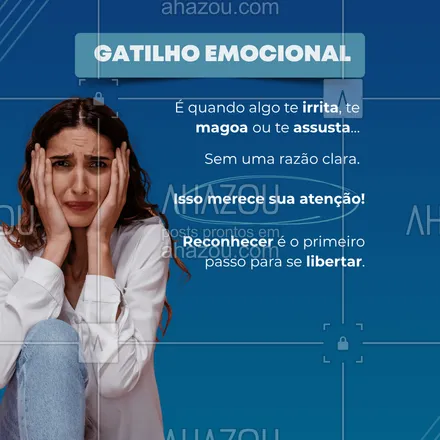posts, legendas e frases de saúde mental para whatsapp, instagram e facebook: A irritação sem motivo ou uma dor emocional repentina podem ser sinais de um gatilho. Observe suas reações e anote o que te afeta. A consciência transforma.
#inteligenciaemocional #gatilhos #autocuidado #psicologiaclinica #equilibrioemocional #terapia