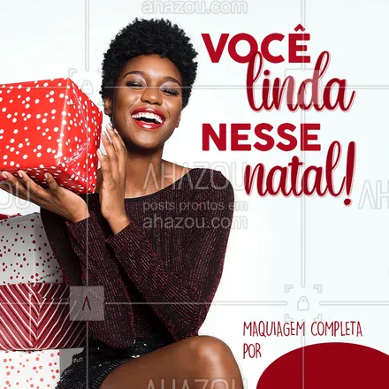 posts, legendas e frases de maquiagem para whatsapp, instagram e facebook: Você pode ficar linda nesse natal, com uma maquiagem completa por aquele precinho!
#promoção #ahazou #maquiagem #natal