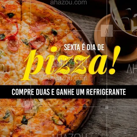 posts, legendas e frases de pizzaria para whatsapp, instagram e facebook: Aproveite a promoção do dia! Faça seu pedido. #alimentacao #ahazou #pizza #promocao