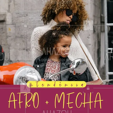 posts, legendas e frases de cabelo para whatsapp, instagram e facebook: Quem aí tem curtido essa tendência? As mechas no cabelo afro traz uma leveza e luminosidade mara! ? #cabelo #ahazoucabelo #cabeleireiro #afro #cacheados #cachos