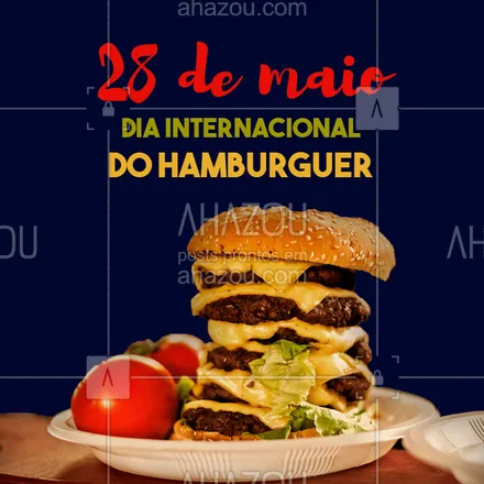 posts, legendas e frases de hamburguer para whatsapp, instagram e facebook: Hoje é o melhor dia do ano! Todo dia é dia de hambúrguer, mas hoje é especial ?❤️ #hamburguer #ahazoutaste #diadohamburguer