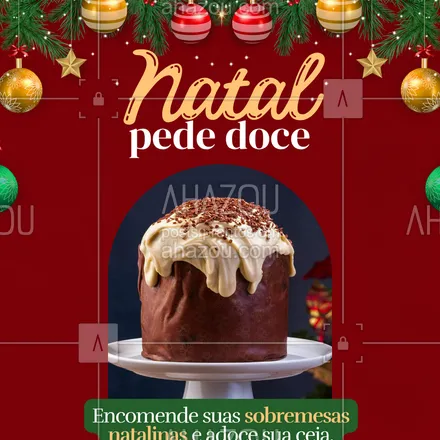 posts, legendas e frases de  para whatsapp, instagram e facebook: O toque final da sua ceia vem daqui 🎄💫
Tortas, pavês, panetones recheados, brownies e muitas delícias natalinas esperando por você!
🍫 Sabores especiais de fim de ano
🎁 Embalagens lindas para presentear
🕒 Encomendas antecipadas até [data limite]
Garanta já as sobremesas que vão adoçar o Natal da sua família ❤️

#DocesDeNatal #SobremesasNatalinas #ConfeitariaArtesanal #Natal #CeiaDeNatal #PanetoneRecheado #TortaDeNatal #DelíciasDeFimDeAno #NatalGourmet #FestasDeFimDeAno