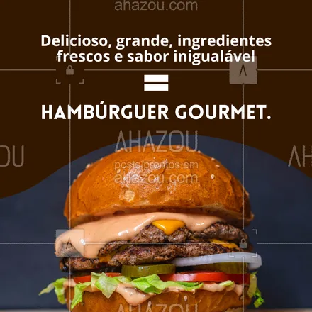 posts, legendas e frases de hamburguer para whatsapp, instagram e facebook: Só com o nosso hambúrguer gourmet, você tem essas e muitas outras vantagens. Faça seu pedido. #hamburguer #gourmet #convite #gastro #hamburgueria #ahazoutaste