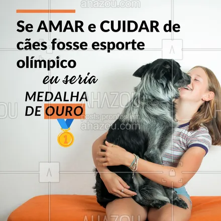 posts, legendas e frases de assuntos variados de Pets para whatsapp, instagram e facebook: Se amor por cachorros fosse esporte, eu estaria no pódio todos os dias! 🐶🥇 

Então aproveite para agendar seu horário e tenha certeza que deu aumigo está em boas mãos. ✨

#AhazouPet #cats #dogs #petlovers #petsofinstagram #cuidadopet #olímpiadas2024