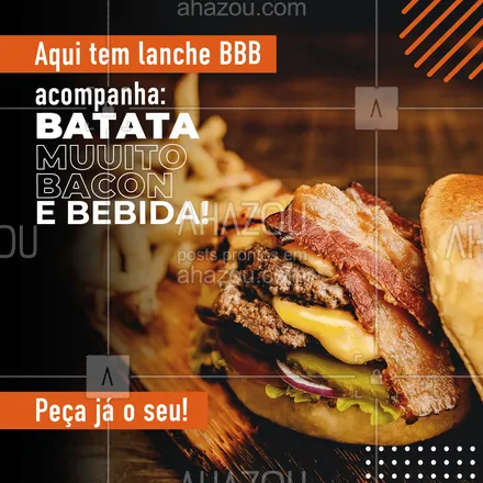 posts, legendas e frases de hamburguer para whatsapp, instagram e facebook:  Aqui o seu lanche acompanha tudo o que você mais gosta, assim você pode espiar a casa mais vigiada do Brasil de barriga cheia! ?
#bbb21 #bigbrother #ahazoutaste  #hamburgueria #burgerlovers #burger #hamburgueriaartesanal