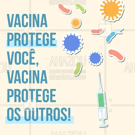posts, legendas e frases de assuntos variados de Saúde e Bem-Estar para whatsapp, instagram e facebook: As vacinas são essenciais para blindar o organismo contra doenças que ameaçam a saúde, em todas as idades. Doenças altamente contagiosas  comuns no passado praticamente já não existem mais no Brasil , tudo isso pela eficácia das vacinas. VACINE-SE! #AhazouSaude #vacina #saude #cuidese