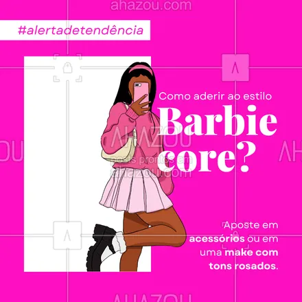 posts, legendas e frases de assuntos variados de Moda para whatsapp, instagram e facebook: Uma outra forma de aderir ao Barbiecore é apostar em acessórios para os seus looks, como bolsas, sapatos e cintos, em tons de rosa. Uma outra dica é utilizar a make para aderir ao estilo. E aí, você já começou a aposta nessa moda? #moda #AhazouFashion #fashion #style #tendência #barbiecore #AhazouFashion #AhazouFashion 