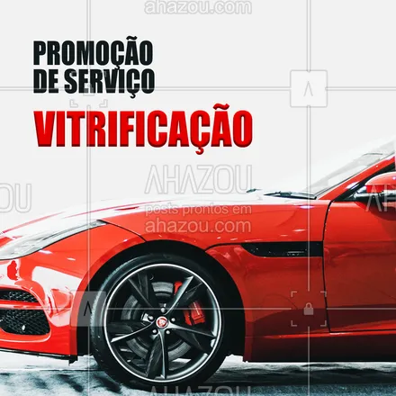 posts, legendas e frases de estética automotiva & lavajato para whatsapp, instagram e facebook: Quer evitar as manchas na pintura do seu automóvel, deixá-la com uma aparência mais bonita e realçada? Então aproveite essa promoção de vitrificação, que consiste em colocar uma camada de resina ao redor do automóvel, evitando assim manchas e até mesmo repelindo a sujeira. #promoção #AhazouAuto #vitrificação #esteticaautomotiva