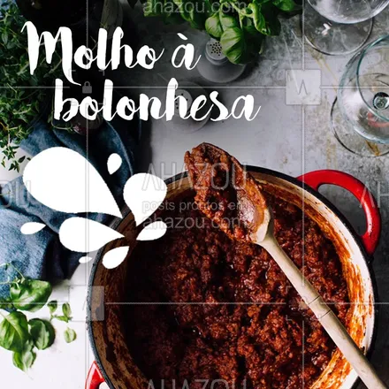 posts, legendas e frases de cozinha italiana para whatsapp, instagram e facebook: O molho à bolonhesa é uma opção maravilhosa para acompanhar uma massa fresca, e um belo vinho. Vocês gostam? #molho #ahazou #gastronomia #macarrao #bolonhesa #massa