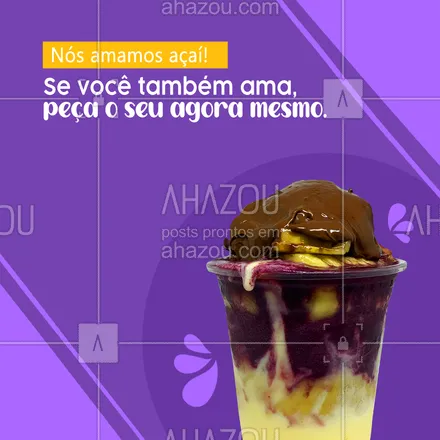 posts, legendas e frases de gelados & açaiteria para whatsapp, instagram e facebook: Se você ama açaí, peça o seu. Se você não ama, só olha. 😝 Brincadeiras à parte, o melhor açaí da região está aqui esperando por você, peça o seu! 😉😍
#ahazoutaste #açaí  #açaíteria  #cupuaçú  #gelados  #icecream  #sorvete  #sorveteria 