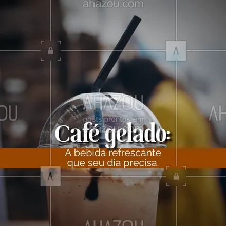 posts, legendas e frases de cafés para whatsapp, instagram e facebook: Sabe aquele dia que parece estar amarrado, a hora não passa e a sua energia está baixa? Um café gelado é tudo o que você precisa para deixar o dia melhor. Venha nos visitar ou peça por delivery. #barista #café #coffee #cafeteria #ahazoutaste #cafégelado #sabor #opçoes #refrescante