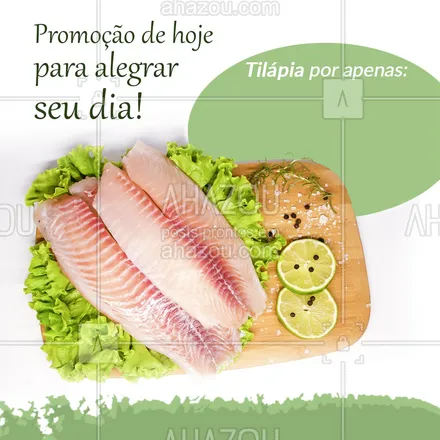 posts, legendas e frases de peixes & frutos do mar para whatsapp, instagram e facebook: A nossa deliciosa Tilápia esta em promoção hoje! Aproveite e peça a sua!
#ahazoutaste  #delivery  #peixes  #pescados #tilapia #ofertadodia