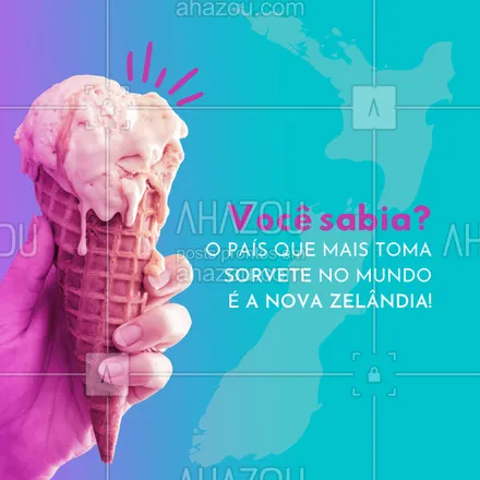 posts, legendas e frases de gelados & açaiteria para whatsapp, instagram e facebook: Lá, cada habitante toma em média 26,3 litros de sorvete por ano. Na sequência, vem os EUA, com 22,5 litros. Já o Brasil ocupa a 11º posição, com 4,7 litros por ano.
#curiosidades #sorvete #ahazoutaste #gelados  #icecream  #sorveteria 

